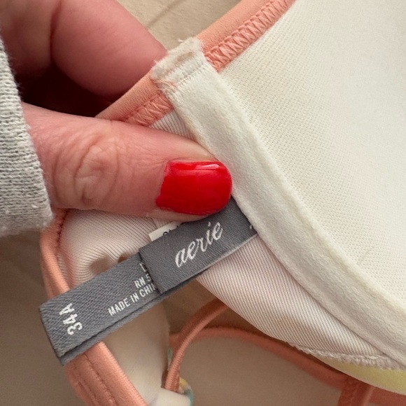 Aerie Women's Striped Bikini Top 34A Multicolor Underwire Swimwear - Picture 2 of 3